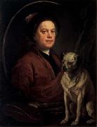 William Hogarth Self-Portrait with a Pug oil painting reproduction